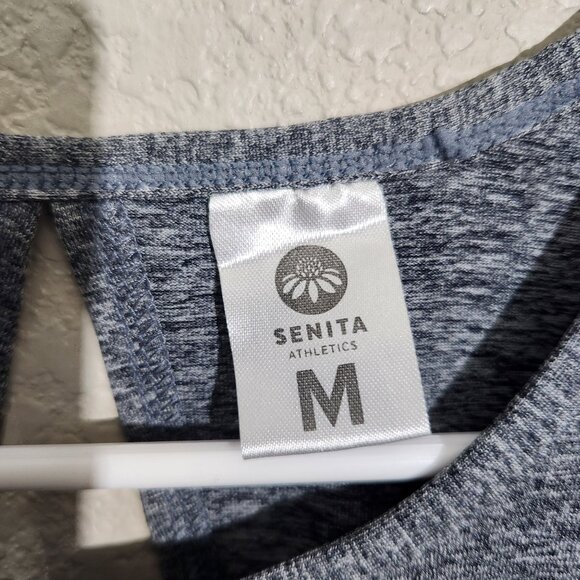 Senita Athletics Gray Racerback Tank Top M Stretchy Lightweight - Picture 2 of 10